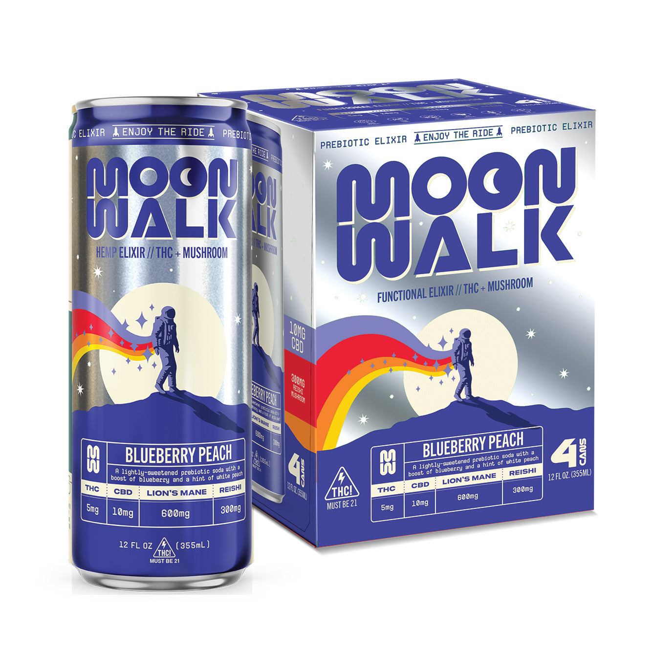 Moonwalk - 12oz 5mg THC + 10mg CBD Functional Elixir (24ct Case)