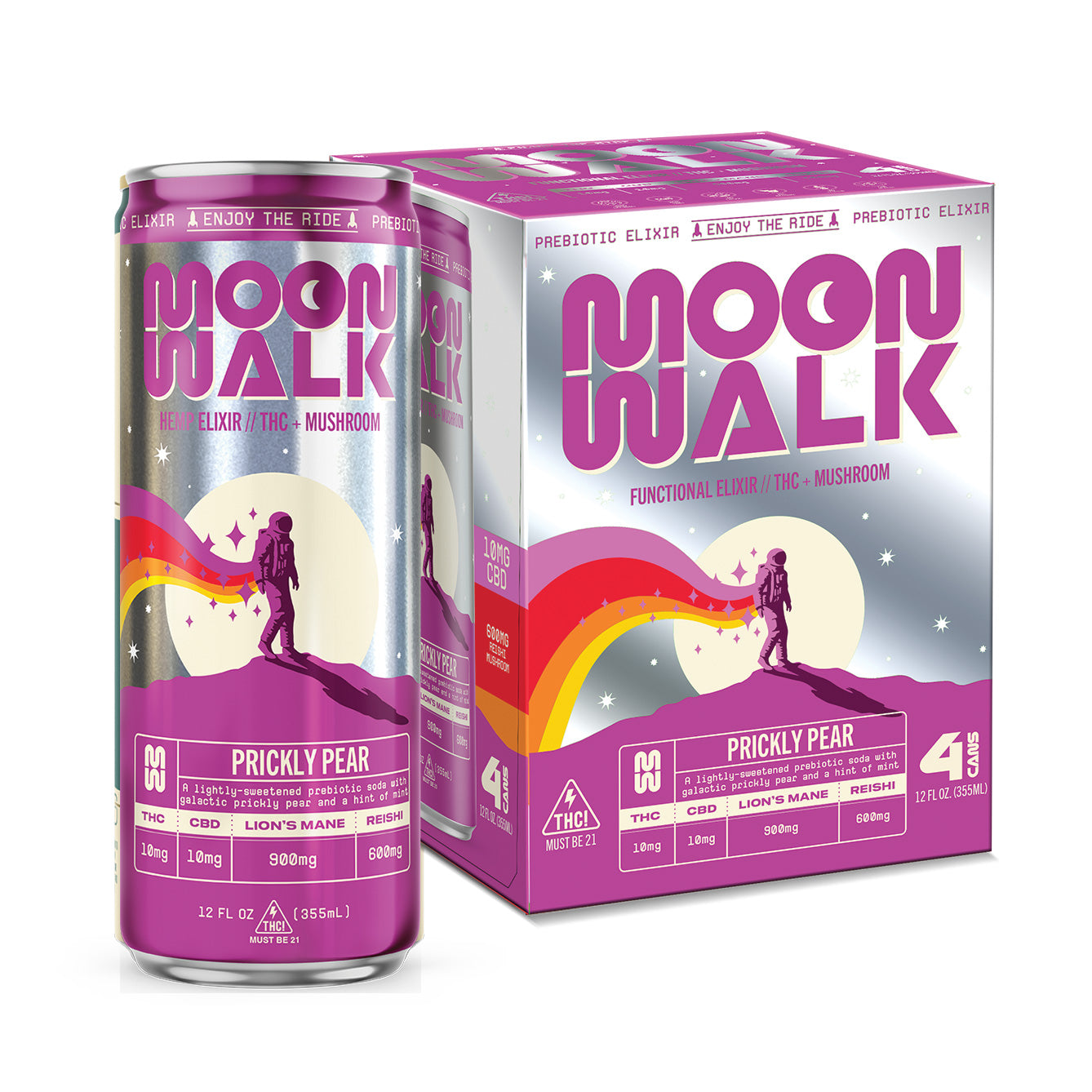 Moonwalk - 12oz 10mg THC + 10mg CBD Functional Elixir (24ct Case)