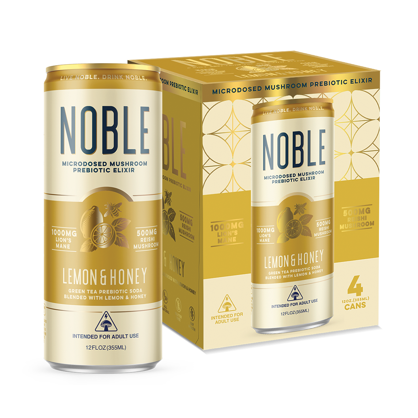 Noble - 12oz Functional Green Tea Prebiotic Soda (24ct Case)