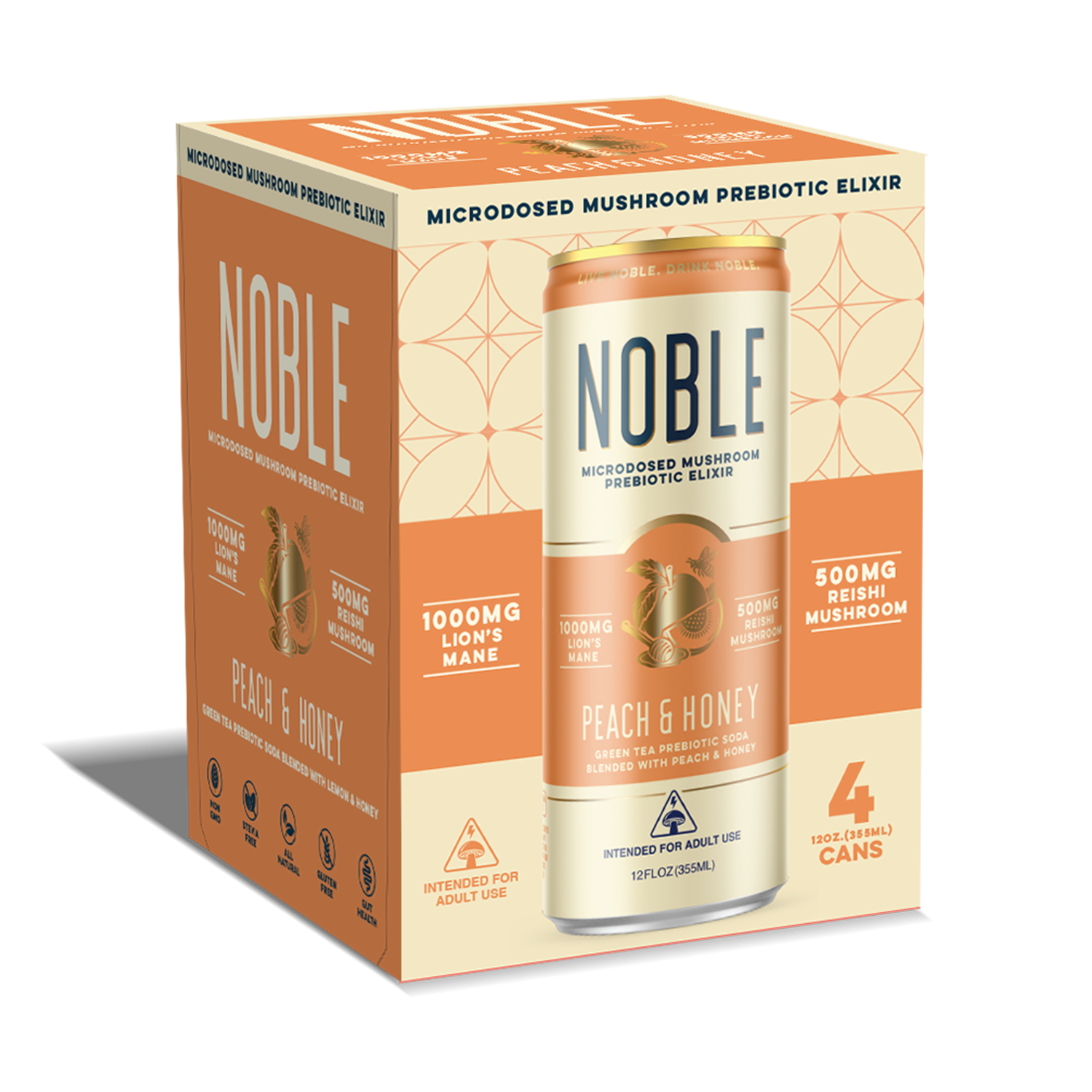 Noble - 12oz Functional Green Tea Prebiotic Soda (24ct Case)