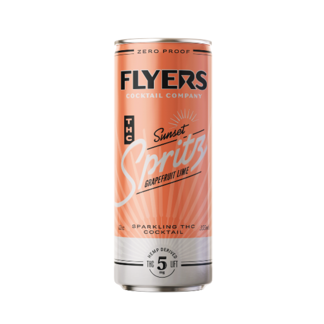 Flyers Craft Cocktails - 12oz 5mg D9 THC - Sunset Spritz (24ct Case)